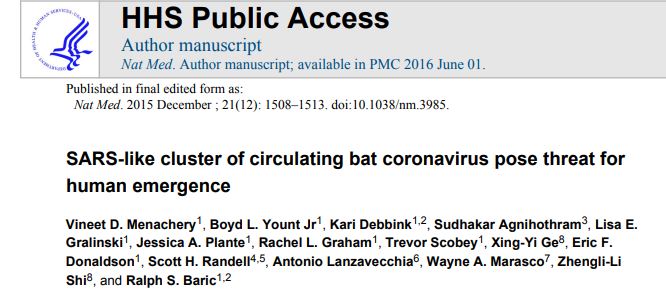 SHI ZHENGLI AND RALPH BARIC DECEMBER 2015